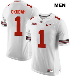 Men's NCAA Ohio State Buckeyes Jeffrey Okudah #1 College Stitched Authentic Nike White Football Jersey AN20H52WH